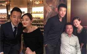 大S、汪小菲跟爸爸汪則翰。微博