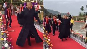 「南無戰鬥陀螺」轉到吐佛舞／翻攝自惠嚴法師臉書