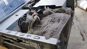 主機灰塵10cm厚！整坨卡風扇口像「隔音棉」…網傻眼：原來是電腦造型吸塵器（圖／爆廢公社）