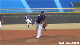 ▲Lamigo先發投手Zeke Spruill（史博威）春訓對樂天巨人先發。（圖／記者蕭保祥攝影）