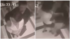 電梯,非禮,打趴,下體,色狼(圖/翻攝自YouTube)