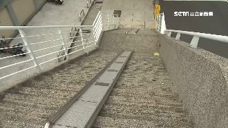 天橋加裝鐵馬梯　單車族：坡太陡難牽