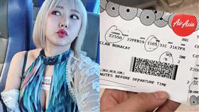 （合成圖／翻攝自爆料公社、唐明翎IG）登機時間,起飛時間,小精翎,唐明翎,亞洲航空