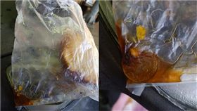 士林夜市買炸彈蔥油餅，竟咬到5元硬幣。（圖／翻攝自爆廢公社）