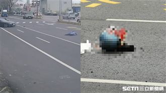 轎車突切出…7旬翁遭撞飛滑行臉噴血