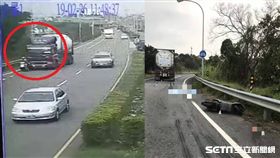 苗栗慈父遭大貨車撞死／翻攝畫面