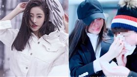 張天愛、粉絲拍照不小心跌倒，眼鏡撞斷，割傷鼻子。（圖／微博）