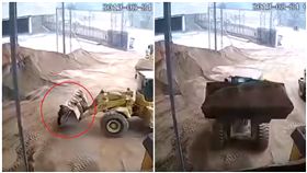 大陸,推土機,視線死角,砂石粉碎機,肉泥(圖/翻攝自YouTube)