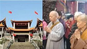 說明 比丘尼攔轎申冤白沙屯媽祖…「五星廟」真被拆了　網友喊神　合成圖／左臉書、右yt
