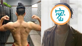 王大文操肌變猛男。（合成圖／環球音樂、翻攝自王大文臉書）