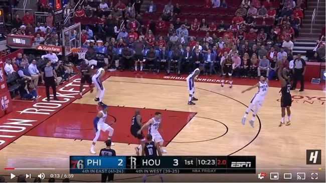 NBA／哈登後撤步三分挨西蒙斯一鍋