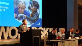 國際技能組織第2座能力建構中心　落腳台灣勞動部次長、國際技能組織（WSI）副會長林三貴9日表示，全球第2座WSI能力建構中心，將落腳台灣。圖為林三貴參與國際技能組織年會。（林三貴提供）中央社記者余曉涵傳真　108年3月9日