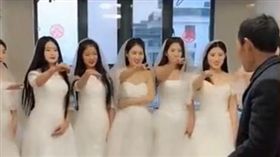 亡妻遺願「拍婚紗照」慶祝金婚…7女兒披婚紗為老父圓夢（圖／翻攝自騰訊視頻）