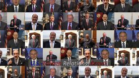 美國參眾兩院議員一起錄製影片護台喊話，警告中國「台灣不能是談判籌碼」。（圖／翻攝AIT臉書）