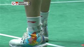 中國大陸,羽球,賈一凡,小熊維尼,鞋子（圖／翻攝自PTT）