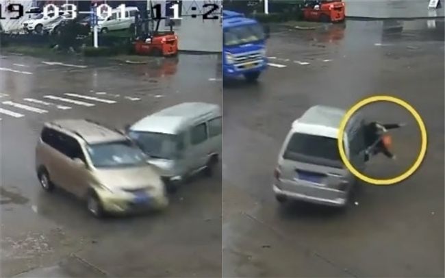 恐怖曝光！2車對撞女乘客遭甩出車外