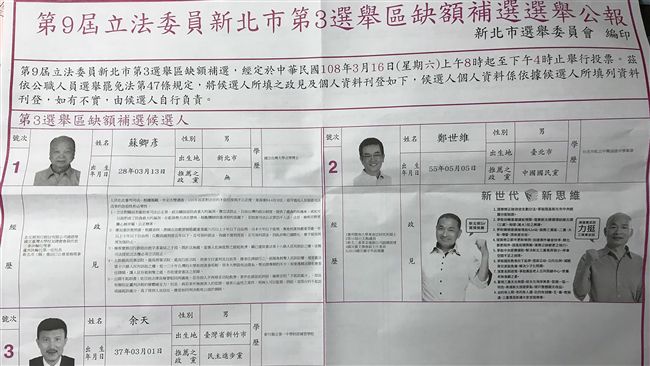 史上最搞笑…立委補選人少一票
