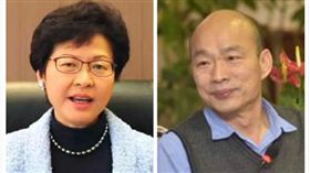 韓國瑜、香港特首林鄭月娥組合圖