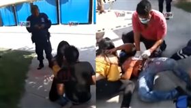 男遭女友當街狠刺！警車因「車快沒油」拒救。（圖／翻攝newsbomb網站）
