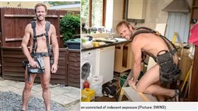 英國一名43歲男子建納（Robert Jenner），堅持自己的「裸體主義」，一天24小時都脫光光，吃上不少與猥褻相關的官司。但建納透過律師強調，他只是在宣揚自己的理念，沒有任何意圖。（圖／翻攝自metro.co.uk）