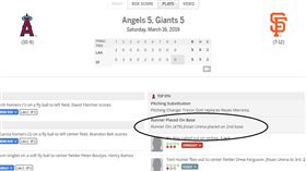 ▲洛杉磯天使與舊金山巨人熱身賽打突破僵局制。（圖／截自大聯盟官網）