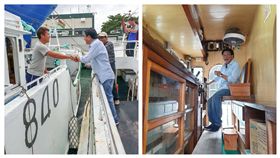 屏東縣長潘孟安到模里西斯海外探視屏東漁民。（圖／取自臉書）