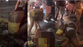 是火辣還是火爆？一群女大生穿著清涼的比基尼卻在街上大打出手！日前有人目擊美國邁阿密海灘附近，一群比基尼辣妹在街頭瘋狂扭打，一旁人車往來，但卻沒人上前制止，只見10幾個年輕少女相當暴力，在打鬥的過程中還不斷拉扯對方衣物，幾個人還一度春光外洩！（圖／翻攝自NT NeverMind YouTube）