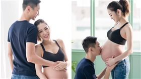 楊千霈，老公洪家傑，懷孕，孕肚。（合成圖／翻攝自臉書）