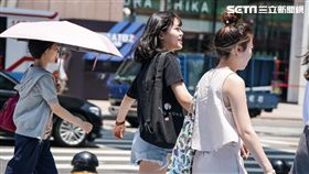 熱,炎熱,高溫,天氣,熱浪,中暑,曬傷,防曬 圖／記者林敬旻攝