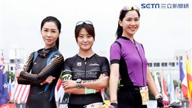 謝盈萱、海裕芬、張家慧三人於比賽終點前合照。（圖／周子娛樂提供）