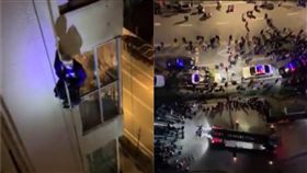 （圖／翻攝自荔枝視頻）中國,張家界,竊賊,爬牆