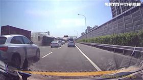國道,聯結車,高雄,轎車,夾心餅,命危