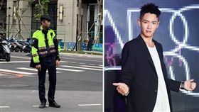 想被開單了！一名網友日前開車行經新北板橋中正路時，發現一位帥哥警察在路口指揮交通，而男警高瘦的身材簡直是男模等級，外貌更是神似「柯震東」。照片曝光後，掀起女網友暴動，紛紛直喊：「被上銬也會笑！」（組圖／翻攝自爆廢公社、微博）