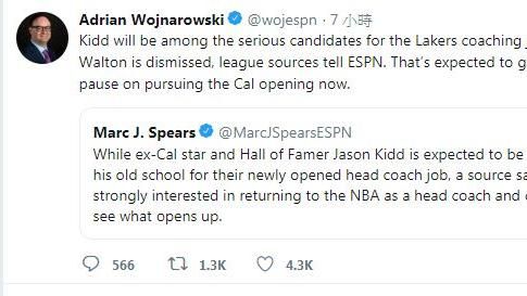 NBA／沃神爆料：基德可能接掌湖人