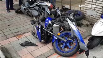重機騎士直行　遭左轉小客車撞飛命危