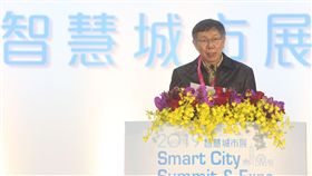 智慧城市展開幕  柯文哲致詞「2019智慧城市展」26日在南港展覽館登場，台北市長柯文哲出席開幕典禮，並致詞。中央社記者鄭傑文攝　108年3月26日