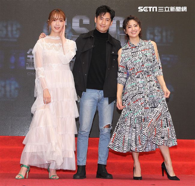 「C.S.I.C.鑑識英雄II正義之戰」演員蔡淑臻、周孝安、阿喜。（記者邱榮吉/攝影）