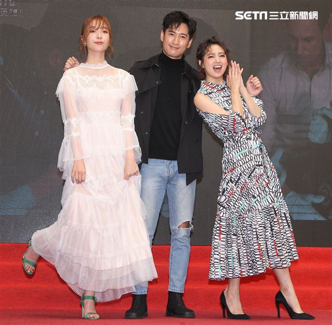 「C.S.I.C.鑑識英雄II正義之戰」演員蔡淑臻、周孝安、阿喜。（記者邱榮吉/攝影）