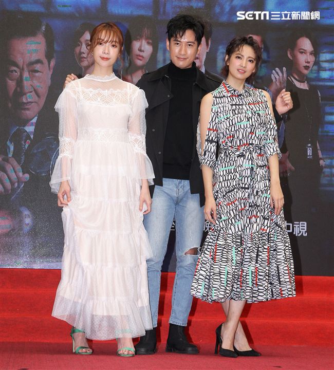 「C.S.I.C.鑑識英雄II正義之戰」演員蔡淑臻、周孝安、阿喜。（記者邱榮吉/攝影）