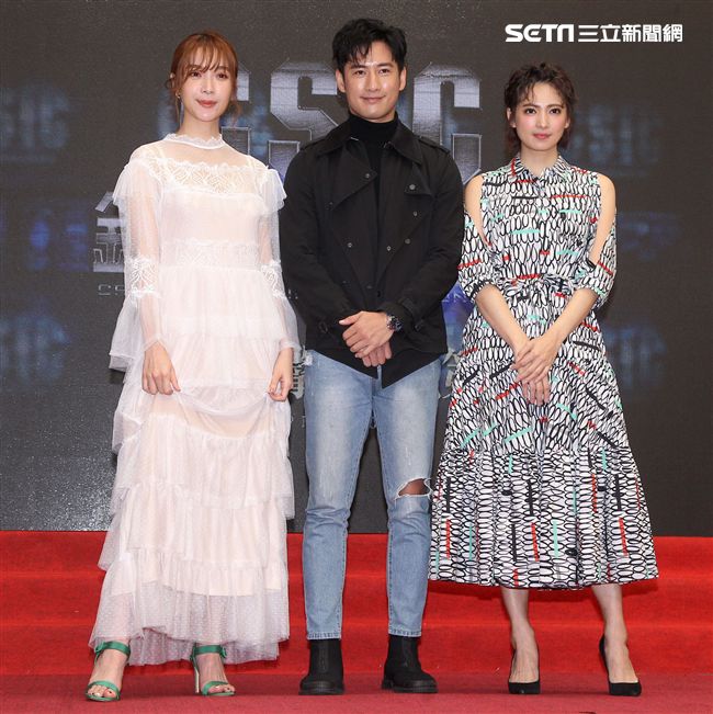 「C.S.I.C.鑑識英雄II正義之戰」演員蔡淑臻、周孝安、阿喜。（記者邱榮吉/攝影）