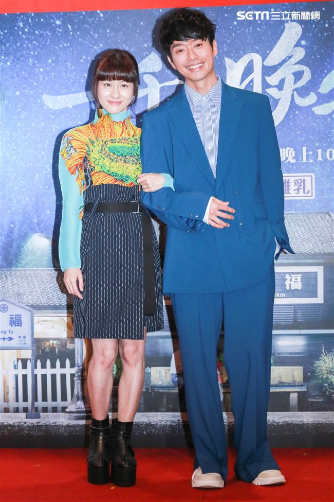 《一千個晚安》同歡會，張棟樑、連俞涵。（記者林士傑/攝影）