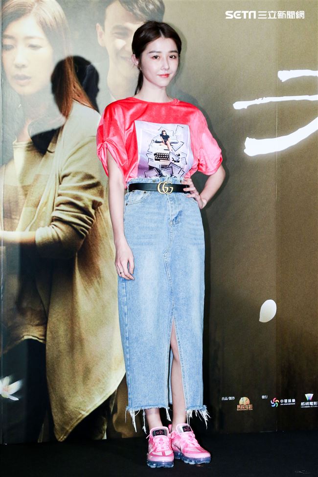 電影「老大人」首映會，邵雨薇到場力挺。（記者林士傑/攝影）