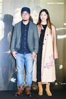 電影「老大人」首映會，導演洪伯豪、演員李友珊。（記者林士傑/攝影）
