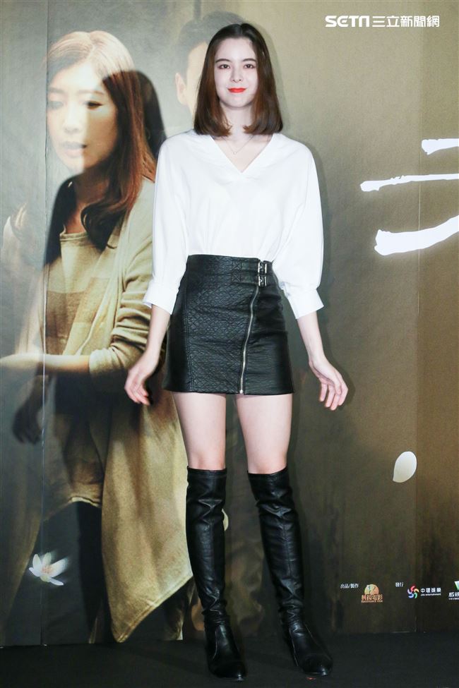 電影「老大人」首映會，伊林名模金凱德。（記者林士傑/攝影）