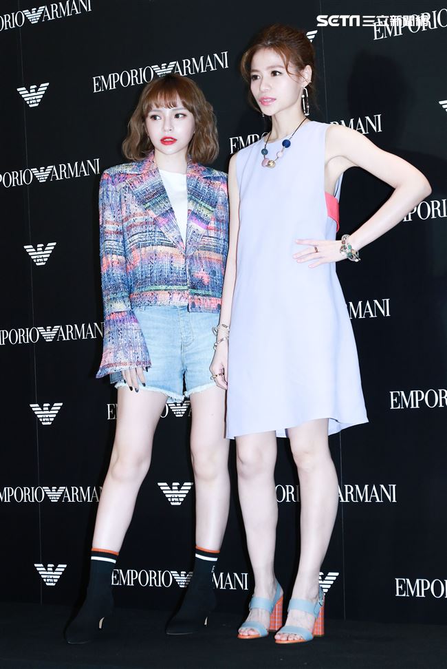 義大利精品服飾概念旗艦店開幕活動，羅莉塔、斯亞。（記者林士傑/攝影）