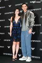 義大利精品服飾概念旗艦店開幕活動，王陽明、蔡詩芸。（記者林士傑/攝影）