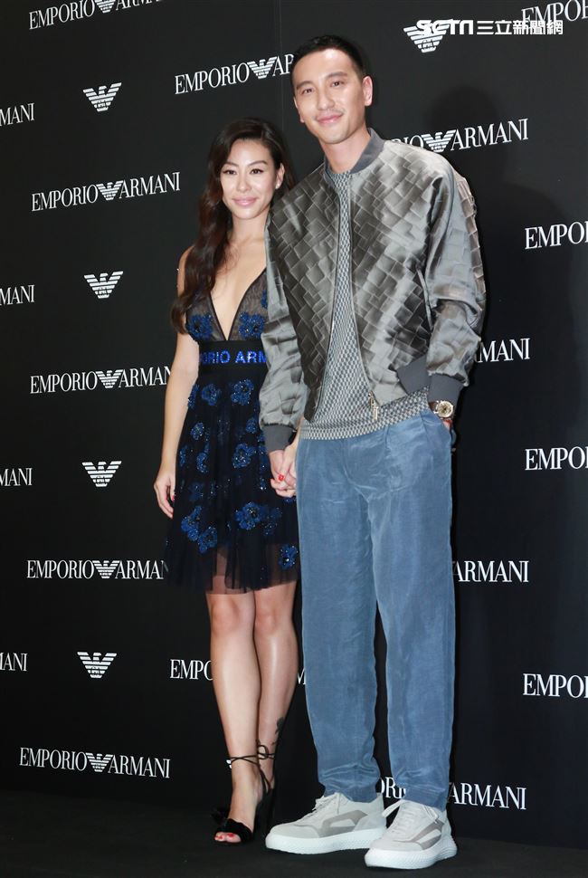 義大利精品服飾概念旗艦店開幕活動，王陽明、蔡詩芸。（記者林士傑/攝影）
