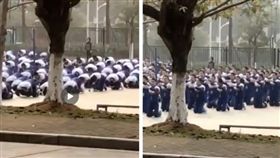 中共德政？全校學生一大早跪拜磕頭…稱是「洪揚傳統文化」（圖／翻攝自福建高校微博）