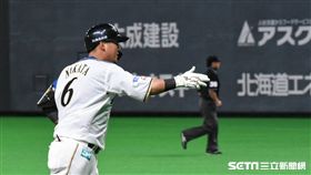 ▲中田翔全壘打繞壘。（圖／記者王怡翔攝影）