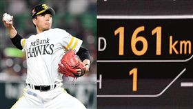 ▲軟銀開幕戰先發投手千賀滉大，第1球飆161公里速球。（圖／翻攝自推特）